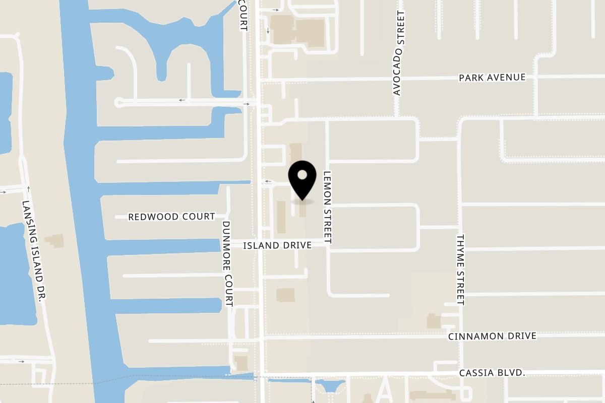 Map showing the location of Banana River Cafe on 1301 S Patrick Dr in Satellite Beach